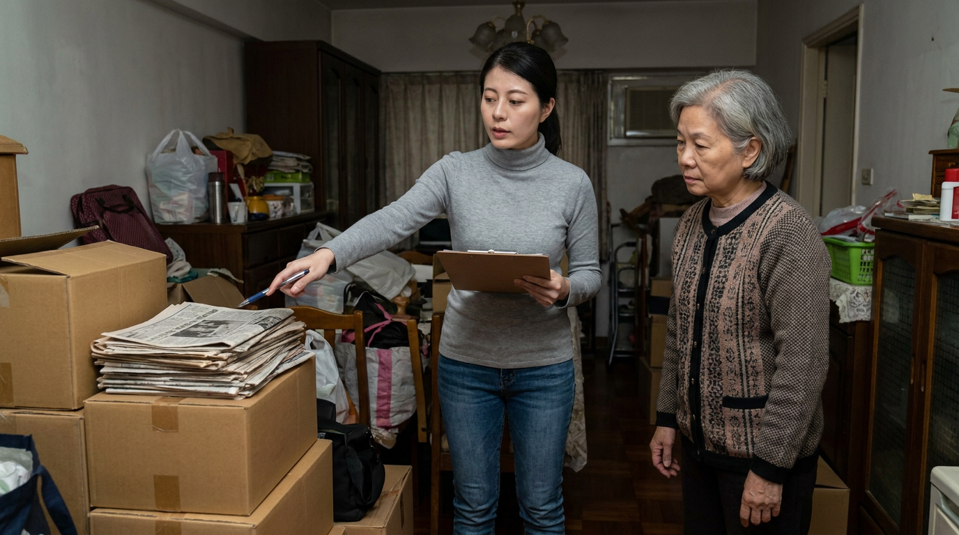 mother daughter with hoarding checklist